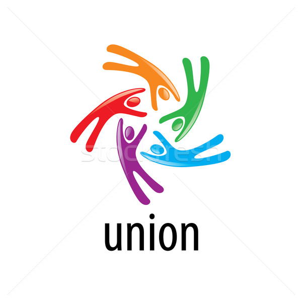 Logo-ul uniune oameni abstract vector colorat Imagine de stoc © butenkow