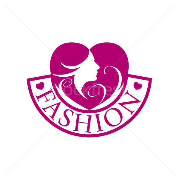 vector logo heart and face for fashion Stock photo © butenkow