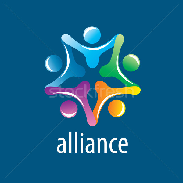 Menschlichen Allianz logo abstrakten Vektor Union Stock foto © butenkow