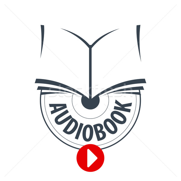 vector logo audiobook on CD with play button Stock photo © butenkow