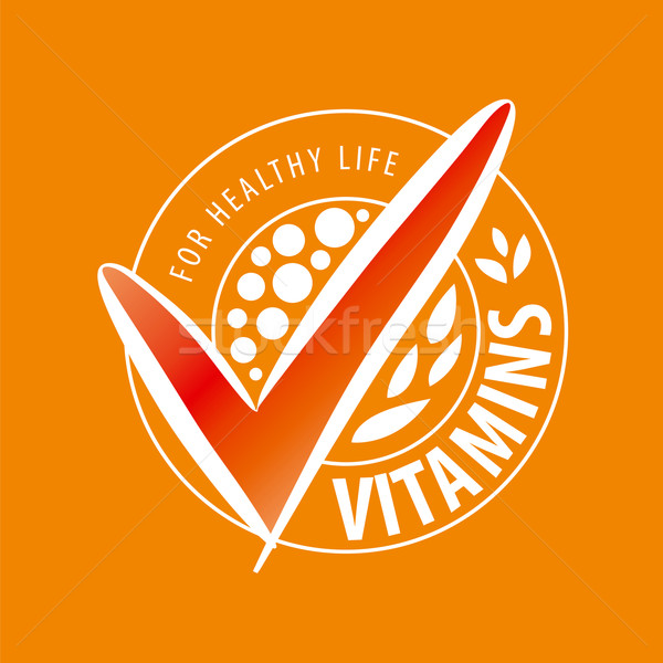 vector logo vitamins on orange background Stock photo © butenkow