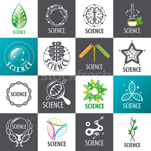 Groot ingesteld vector logos wetenschap computer Stockfoto © butenkow