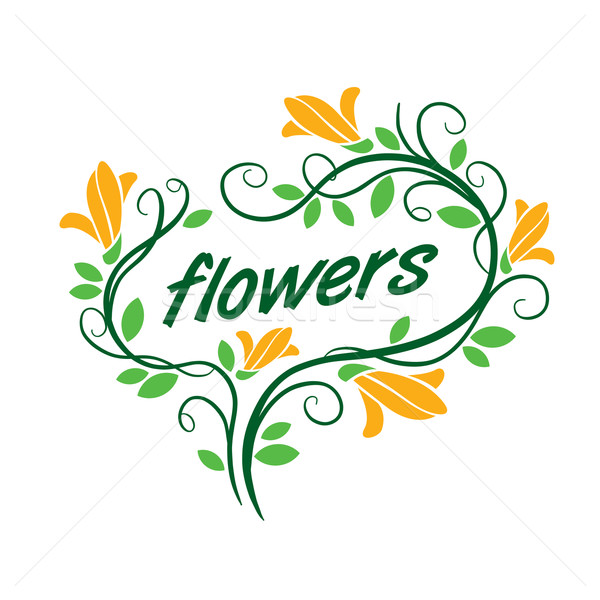 Blume Vektor logo abstrakten floral Design Anlage Stock foto © butenkow