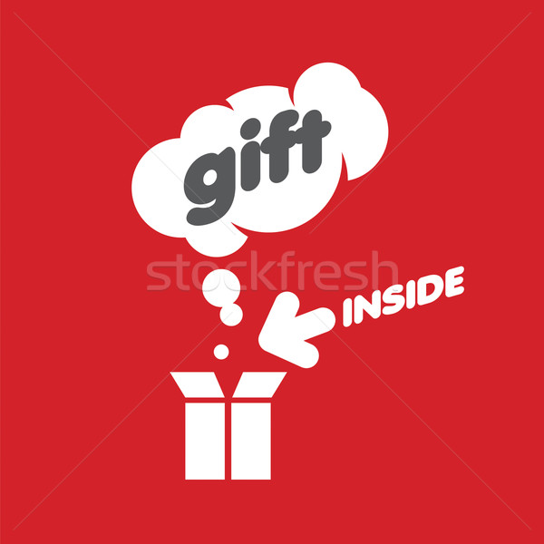 vector logo gifts box and a cloud Stock photo © butenkow