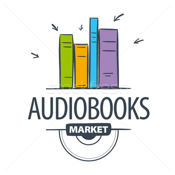 vector logo audiobook, books attacked cursors Stock photo © butenkow