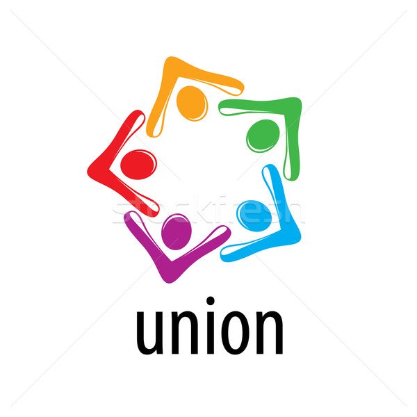 Logotipo união pessoas abstrato vetor Foto stock © butenkow