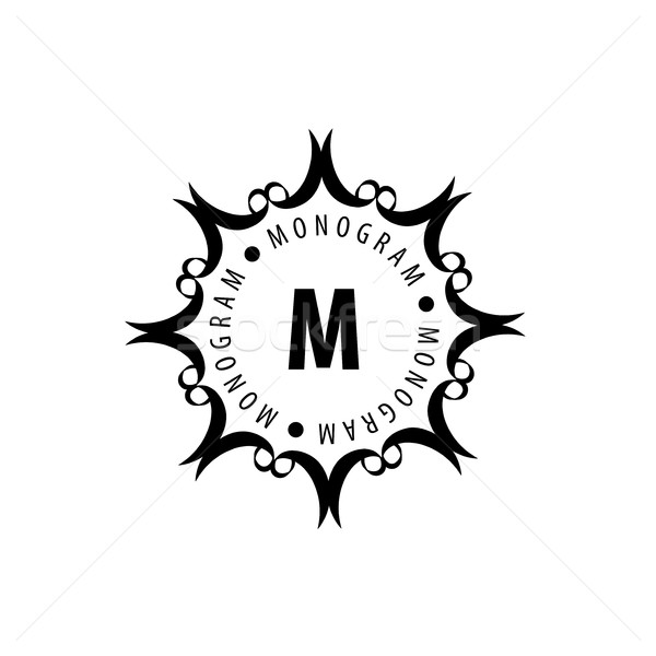 Monogram vector frame logo sjabloon patroon Stockfoto © butenkow