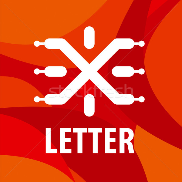 Stock photo: vector logo letter X in the form chip