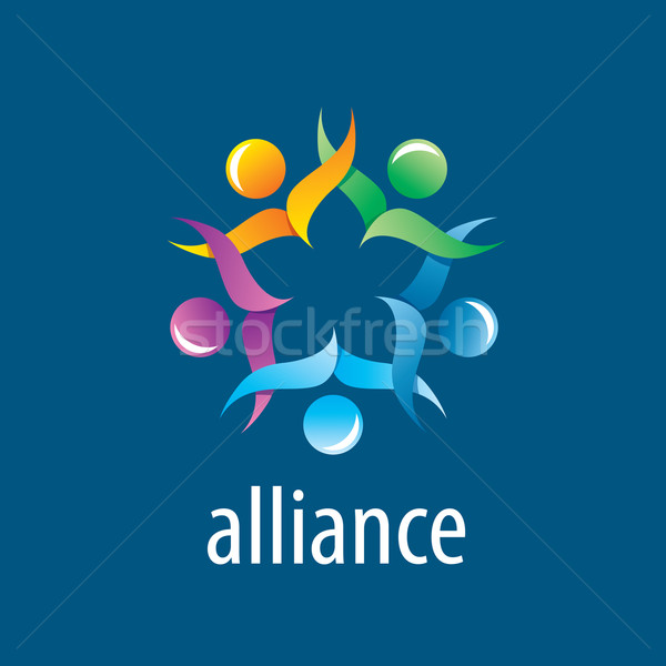 Stock foto: Menschlichen · Allianz · logo · abstrakten · Vektor · Union