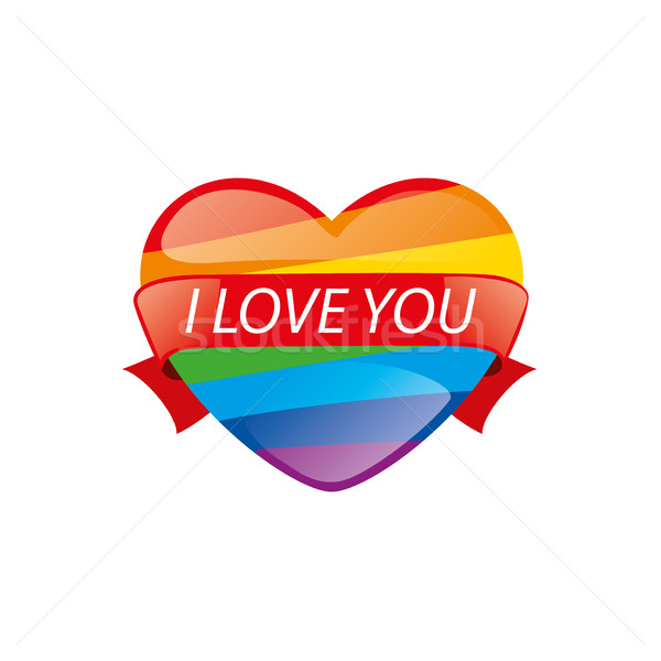 logo heart and rainbow Stock photo © butenkow