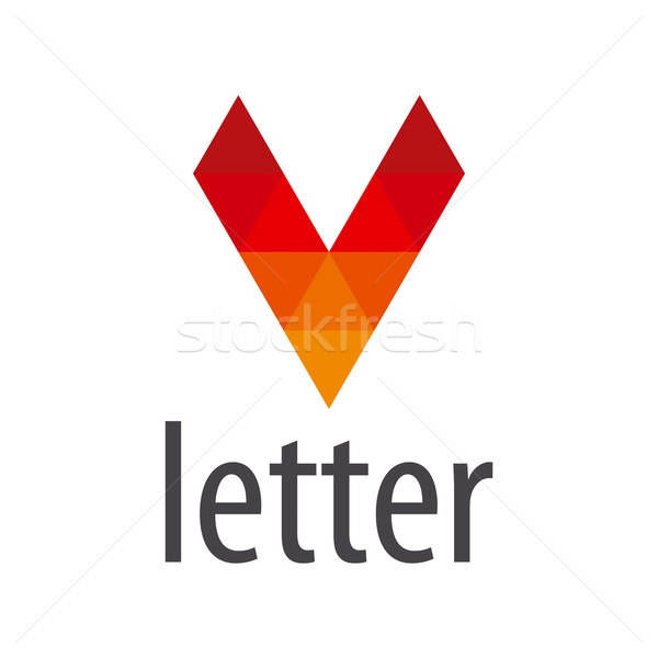Wektora logo czerwony list moduł streszczenie Zdjęcia stock © butenkow