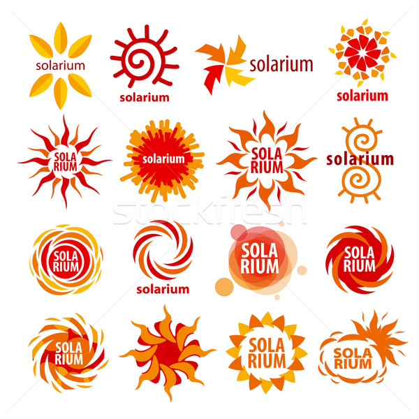 Vector colección diferente logos solárium fuego Foto stock © butenkow