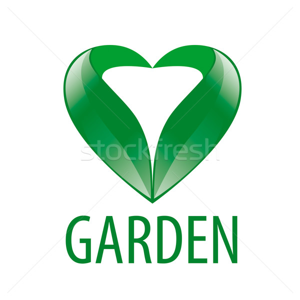 Stok fotoğraf: Vektör · logo · kalp · yeşil · yaprakları · çiçek · doğa