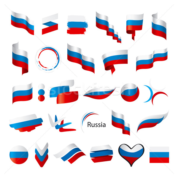Gyűjtemény vektor zászlók Oroszország felirat minta Stock fotó © butenkow