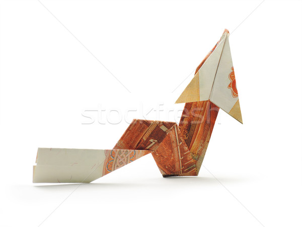 Stockfoto: Origami · pijl · vijf · duizend · nota · business