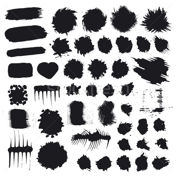 biggest collection of vector splashes and drops Stock photo © butenkow