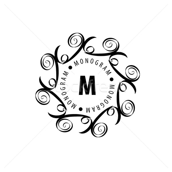 Monogram vector frame logo sjabloon patroon Stockfoto © butenkow