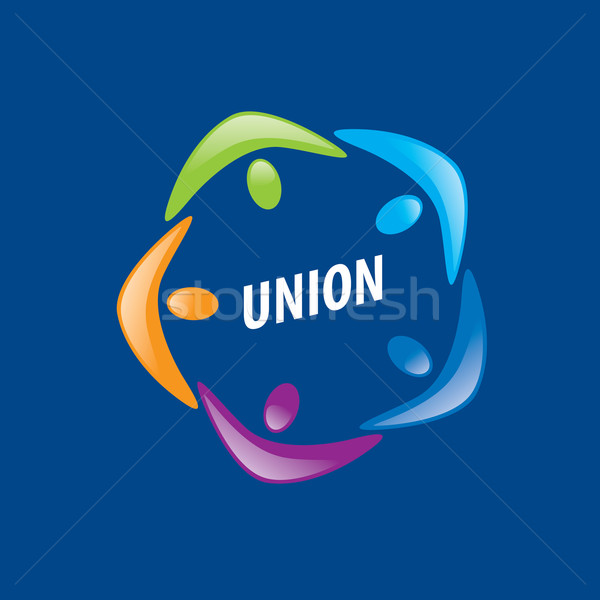 Logo-ul uniune oameni abstract vector colorat Imagine de stoc © butenkow