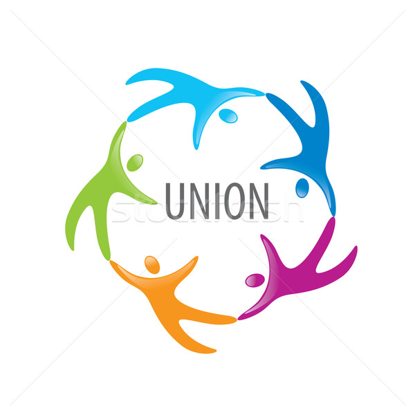 Logo-ul uniune oameni abstract vector colorat Imagine de stoc © butenkow