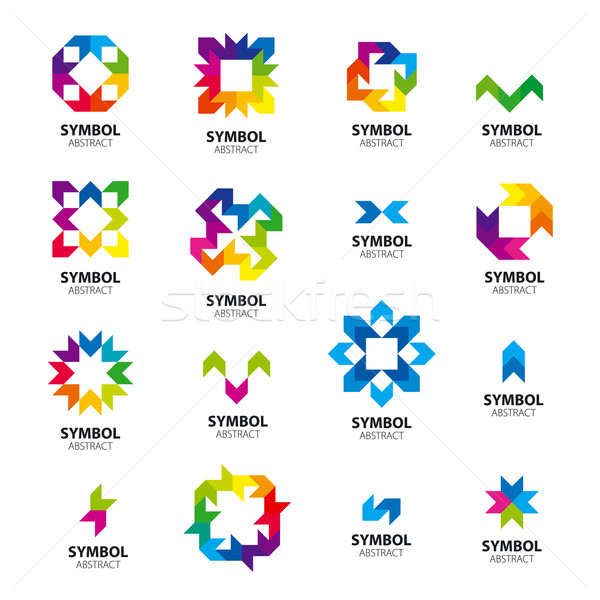 Büyük toplama vektör logolar soyut güneş Stok fotoğraf © butenkow