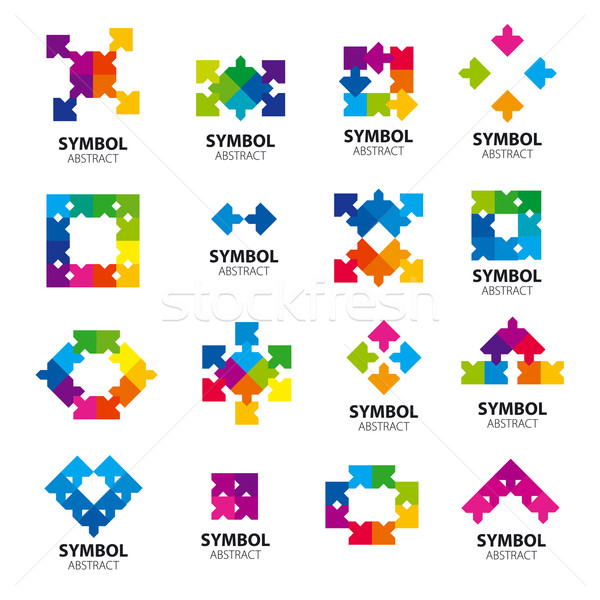 Collection of vector logos of abstract modules Stock photo © butenkow