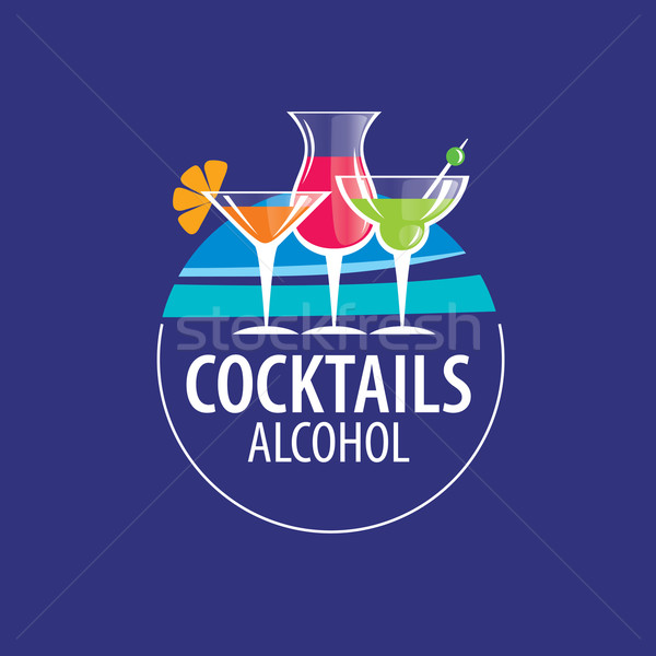 Cocktails logo vecteur icônes boissons fête [[stock_photo]] © butenkow