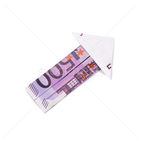 Euro nyíl origami számlák fehér üzlet Stock fotó © butenkow