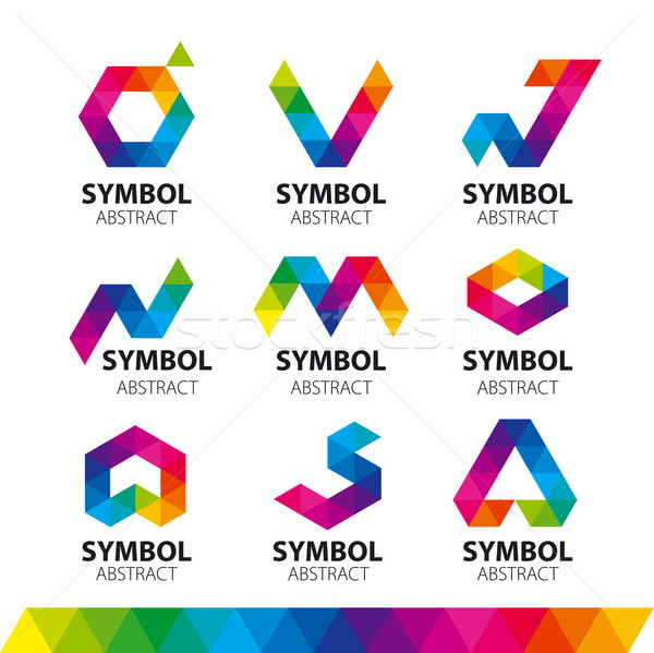 Toplama vektör logolar soyut dizayn model Stok fotoğraf © butenkow