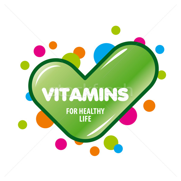 vector logo green check mark vitamins Stock photo © butenkow