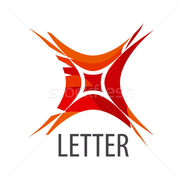 Stock photo: Abstract vector logo red letter X