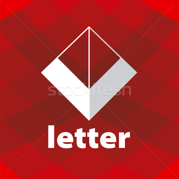 Abstract vector logo letter V on a red background Stock photo © butenkow