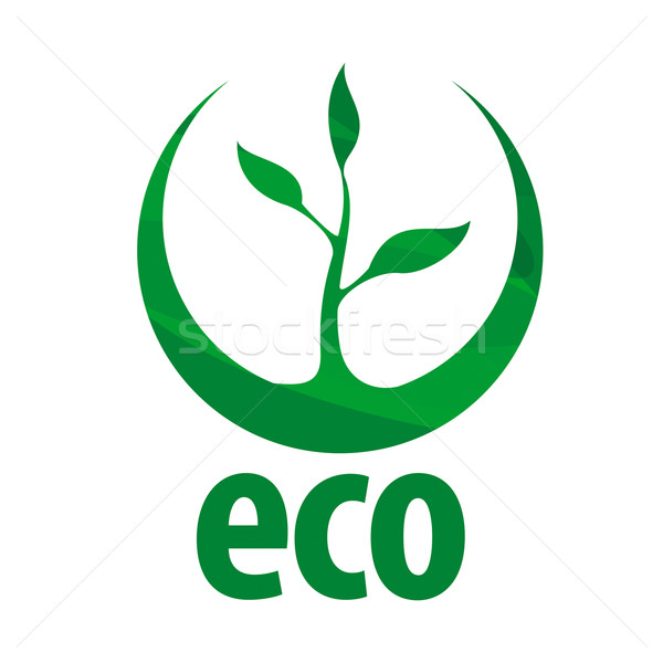 Stock photo: eco vector logo with green sprout