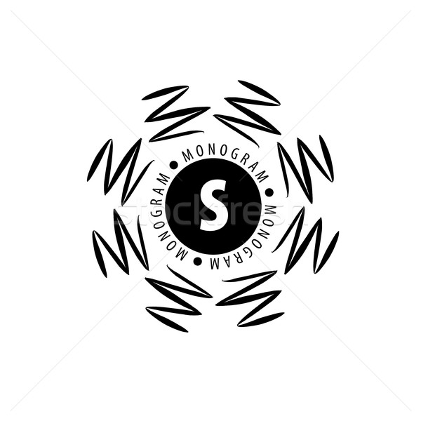 Monogram vector frame logo sjabloon patroon Stockfoto © butenkow