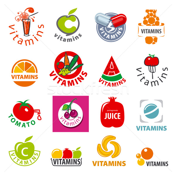 biggest collection of vector logos vitamins Stock photo © butenkow