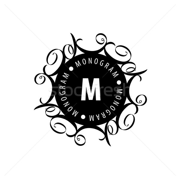 Monogram vector frame logo sjabloon patroon Stockfoto © butenkow