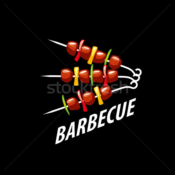 Barbecue partij logo logo-ontwerp sjabloon voedsel Stockfoto © butenkow