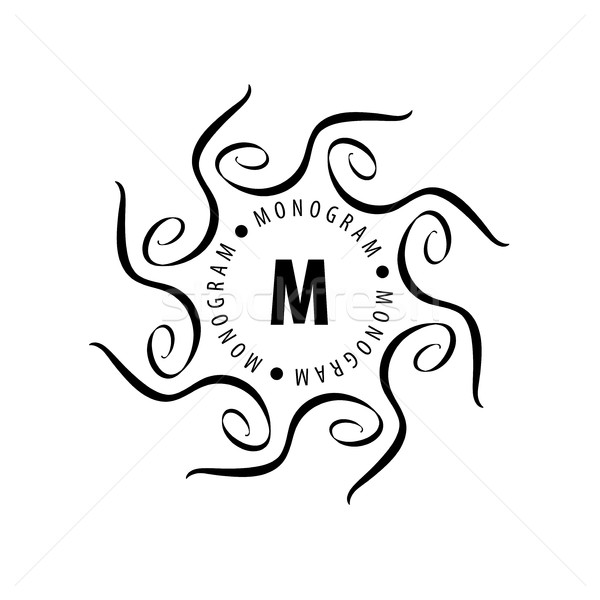 Monogram vector frame logo sjabloon patroon Stockfoto © butenkow