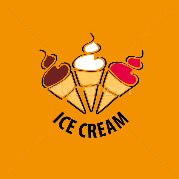 Logo lody projektowanie logo szablon żywności tle Zdjęcia stock © butenkow