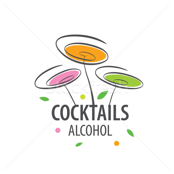 Cocktails logo vecteur icônes boissons vin [[stock_photo]] © butenkow