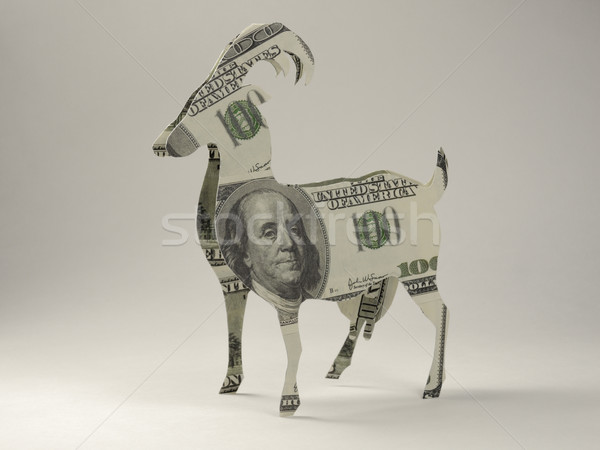 goat made of hundred dollar bill Stock photo © butenkow