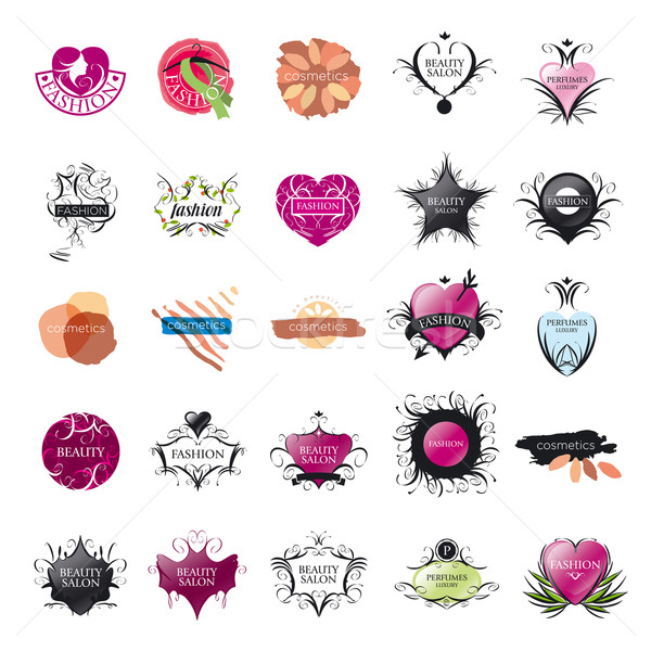 biggest collection of vector logos Fashion and Beauty Stock photo © butenkow