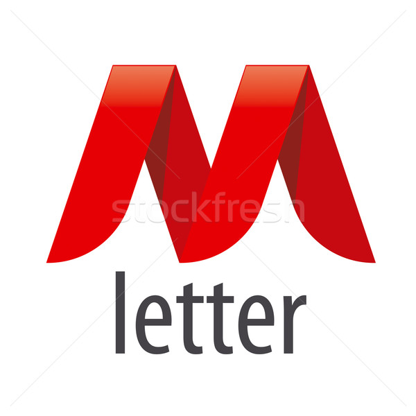 logo red ribbon in the shape of the letter M Stock photo © butenkow