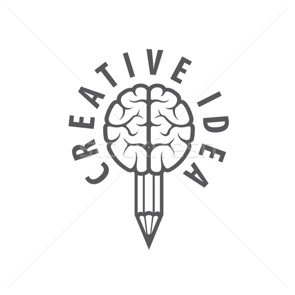 Vector brain logo Stock photo © butenkow