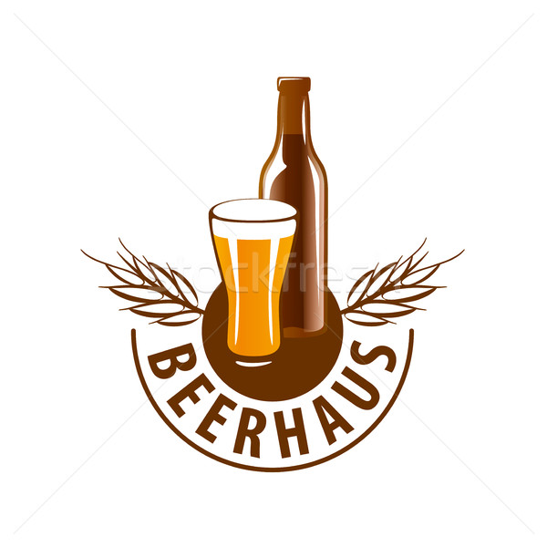 Stockfoto: Vector · bier · logo · sjabloon · glas · ontwerp