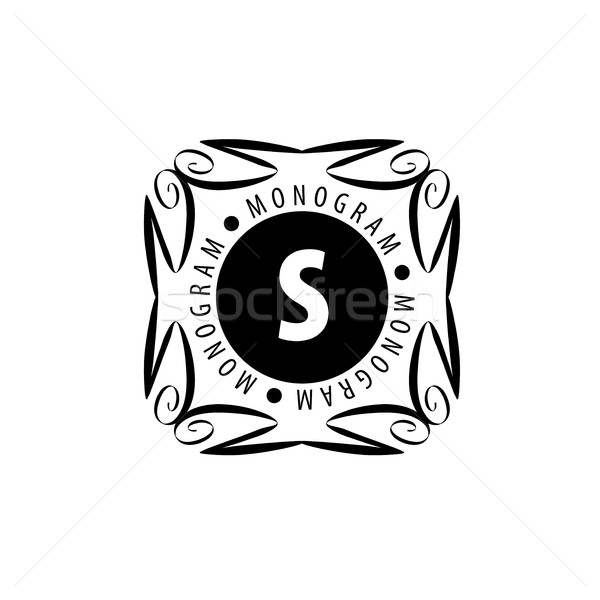 Monogram vector frame logo sjabloon patroon Stockfoto © butenkow