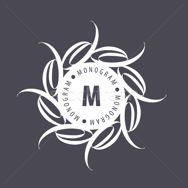 Monogram vector frame logo sjabloon patroon Stockfoto © butenkow