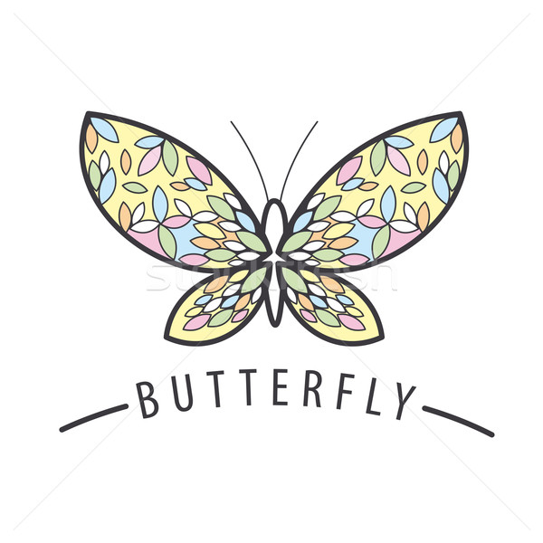 Elegant Butterfly vector logo of the petals Stock photo © butenkow