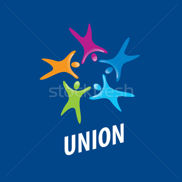 Logo-ul uniune oameni abstract vector colorat Imagine de stoc © butenkow