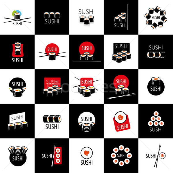 [[stock_photo]]: Vecteur · sushis · logo · conception · de · logo · modèle · icône
