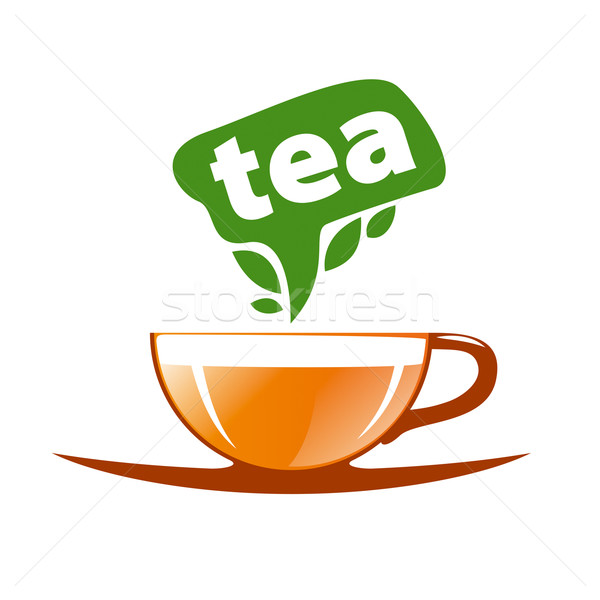 vector logo tea in a glass cup Stock photo © butenkow